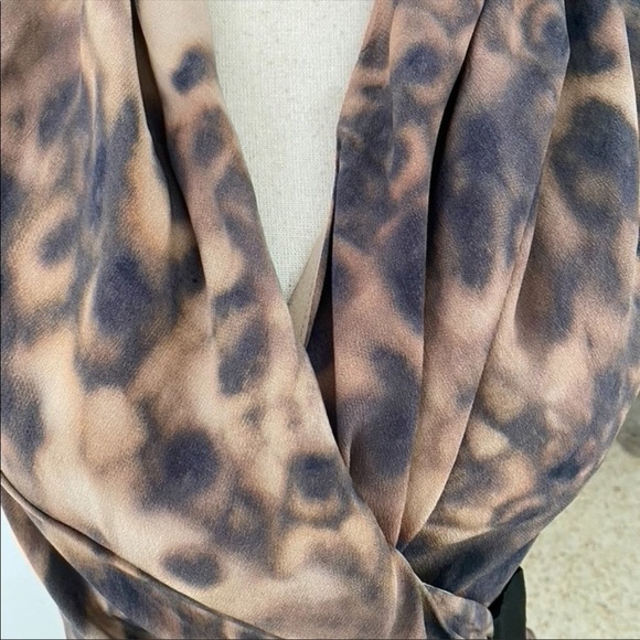 All saints Spitalfields 100% silk animal print drapery wrap sleeveless dress - Picture 5 of 8